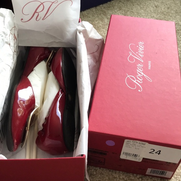 Roger vivier red chips patent leather flats - Picture 8 of 8